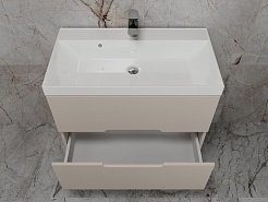 Style Line Тумба под раковину Матис 80 подвесная крем – фотография-6